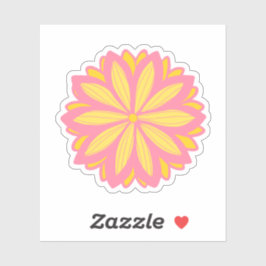 植物性ピンクと黄色の花 シール