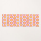 植物性ピンクと黄色の花 ヨガマット (正面(横))