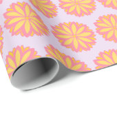植物性ピンクと黄色の花 ラッピングペーパー (ロールコーナー)