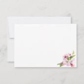 植物性ピンクのさくらんぼの花の夏の花嫁メイド 招待状 (裏面)