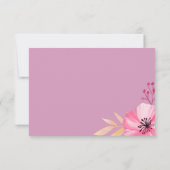 植物性ピンクのオレンジ色の水色の花Bridesmaid 招待状 (裏面)