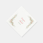 植物性ピンクのバラ素朴ス結婚・ペーパー・ナプキン スタンダードカクテルナプキン (角)