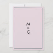 植物性ピンクのメイブグリーンフローラ日付を保存 招待状 (裏面)