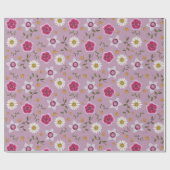 植物性ピンクのモダン野草手描き ラッピングペーパー (フラット)