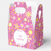 植物性ピンクの野花花柄 フェイバーボックス (オープン)