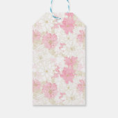 植物性ピンクの金ゴールド花 ギフトタグ (裏面)