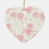 植物性ピンクの金ゴールド花 セラミックオーナメント (裏面)