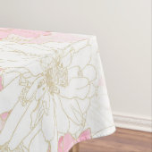植物性ピンクの金ゴールド花 テーブルクロス (インサイチュ)