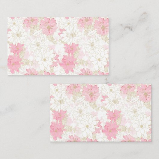 植物性ピンクの金ゴールド花 名刺 (正面/裏面)