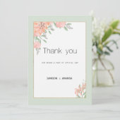 植物性ピンクコーラルミント春フローラサンキューユユー 招待状 (スタンド正面)