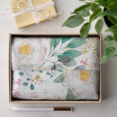 植物性ピンクティール（緑がかった色）ホワイトオレンジフローラ 薄葉紙 (ギフト)