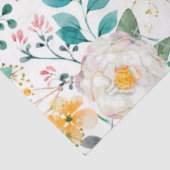 植物性ピンクティール（緑がかった色）ホワイトオレンジフローラ 薄葉紙 (詳細)