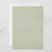 植物性ピンクローズセージ緑のベビーシャワー 招待状 (裏面)