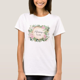 植物性ピンクローゼママ赤ちゃんシャワーになる Tシャツ