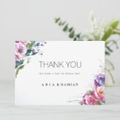 植物性ピンク紫コーラルグリーンフローラサンキュー 招待状 (スタンド正面)