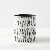 植物性ファーンパターンの白黒のマグ マグカップ (中央)