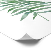植物性ファーンリーフグリーンウォーター色の自然植物 ポスター (角)