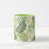 植物性ファーン葉のパターン白 マグカップ (中央)