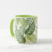 植物性ファーン葉のパターン白 マグカップ (正面左)