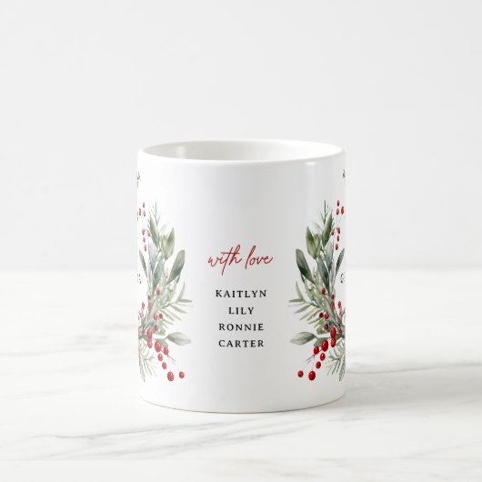 植物性フェスティバルクリスマスリースおばあちゃんギフト コーヒーマグカップ (中央)