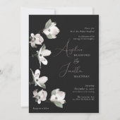 植物性フォーマルドッグウッド白黒招待状 招待状 (正面)