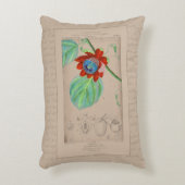 植物性フランスのイラストレーションパシオンフラワー アクセントクッション (正面(垂直))