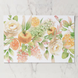 植物性フルーツと花紙ランチョンマット ペーパーパッド