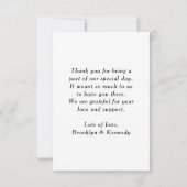 植物性フローラおもしろい結婚モノグラムのカップル名 サンキューカード (裏面)