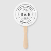 植物性フローラおもしろい結婚モノグラムのカップル名 ハンドファン (裏面)