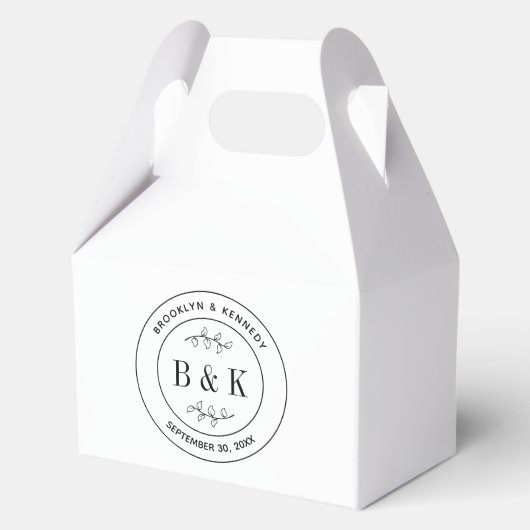 植物性フローラおもしろい結婚モノグラムのカップル名 フェイバーボックス (正面)