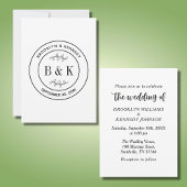 植物性フローラおもしろい結婚モノグラムのカップル名 招待状