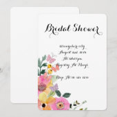 植物性フローラのブライダルシャワーへの招待 招待状 (正面/裏面)