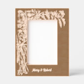 植物性フローラの葉と蝶縁ど類 レーザー彫刻フレーム (正面)