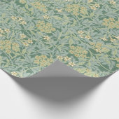 植物性フローラアンティークパターングリーンとイエロー ラッピングペーパー (角)