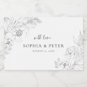 植物性フローライラストレーションキャンドルラベル フードラベル (シングルラベル)