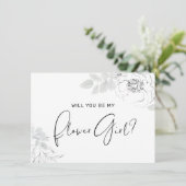 植物性フローライラストレーションフラワーガールカード サンキューカード (スタンド正面)