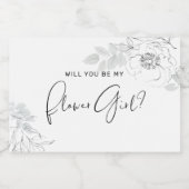 植物性フローライラストレーションフラワーガール スパークリングワインラベル (シングルラベル)