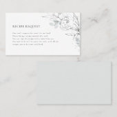 植物性フローライラストレーションレシピリクエストカード 名刺 (正面/裏面)