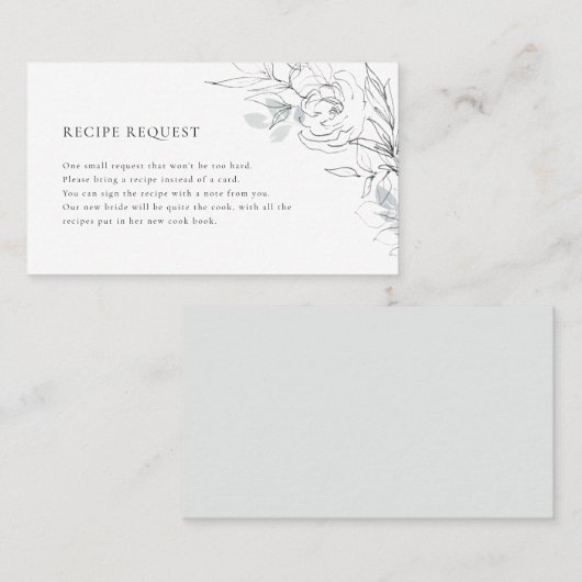 植物性フローライラストレーションレシピリクエストカード 名刺 (正面/裏面)