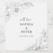 植物性フローライラストレーションワインラベル ワインラベル (シングルラベル)