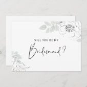 植物性フローライラストレーション花嫁カード サンキューカード (正面/裏面)