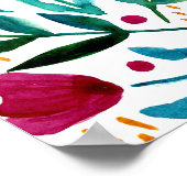 植物性フローライラストレーション ポスター (角)