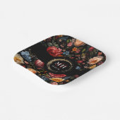 植物性フローラオランダバロック結婚ズモノグラム ペーパープレート (傾斜あり)