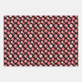 植物性フローラカラフルガーデンパターンブラック ラッピングペーパーシート (正面2)