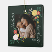 植物性フローラガーデンエレガントフォトフレームグリーン セラミックオーナメント (左)