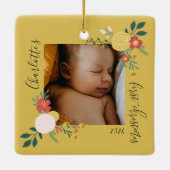 植物性フローラガーデンエレガントフォトフレームグリーン セラミックオーナメント (裏面)