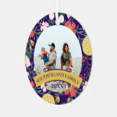 植物性フローラガーデンエレガントフォトフレームパープル メタルオーナメント (正面左)