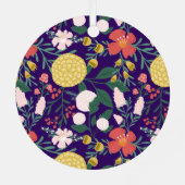 植物性フローラガーデンエレガントフォトフレームパープル メタルオーナメント (裏面)