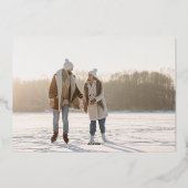 植物性フローラクリスマスフォトカスタム金ゴールド 箔シーズンカード (裏面)