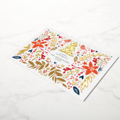植物性フローラクリスマスフォトカスタム金ゴールド 箔シーズンカード (回転した状態)